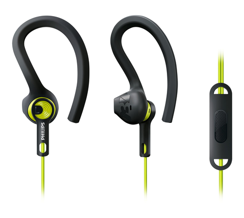 Philips ActionFit SHQ1555CL/10 headphones/headset Wired Ear-hook, In-ear Black, Lime