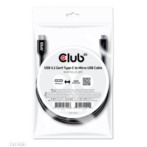 Club 3D USB-C 2.0 naar Micro-USB kabel, afbeelding 2