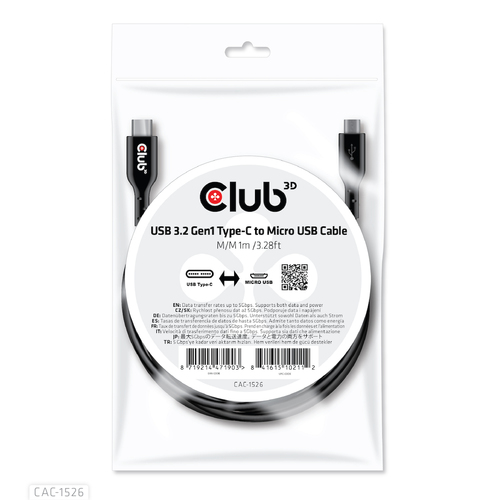Club 3D USB-C 2.0 naar Micro-USB kabel, afbeelding 6