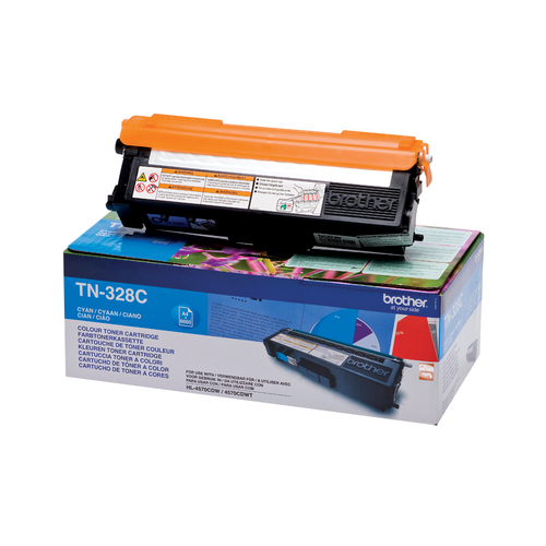 Original Brother TN328C Cyan Toner Cartridge - image 1