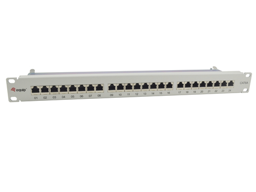 Equip Patchpanel 24x RJ45 Cat6A 19" 1HE grijs