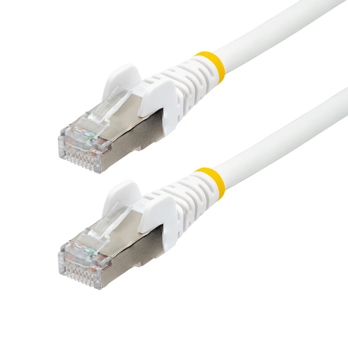 100FT WHITE CAT6A ETHERNET CABLE, SNAGLESS RJ45, 10G, 100W POE, S/FTP, LSZH, 27A