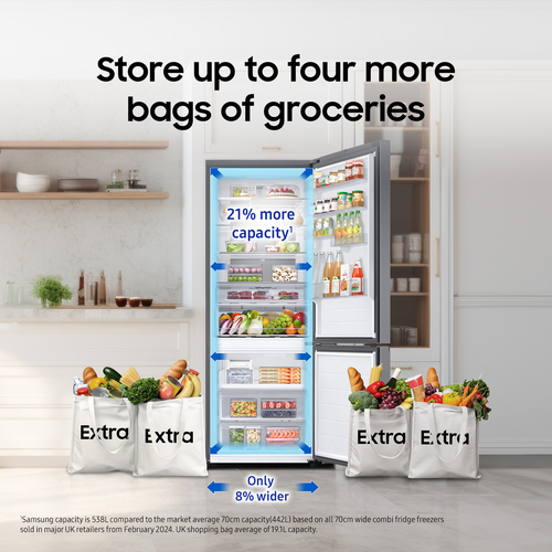 Samsung Series 8 SpaceMax RB53DG703CS9EU 70/30 Smart Fridge Freezer - Silver/Grey - image 4
