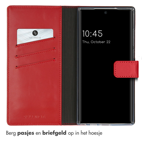 Selencia Echt Lederen Bookcase Samsung Galaxy S23 Ultra - Rood, afbeelding 3