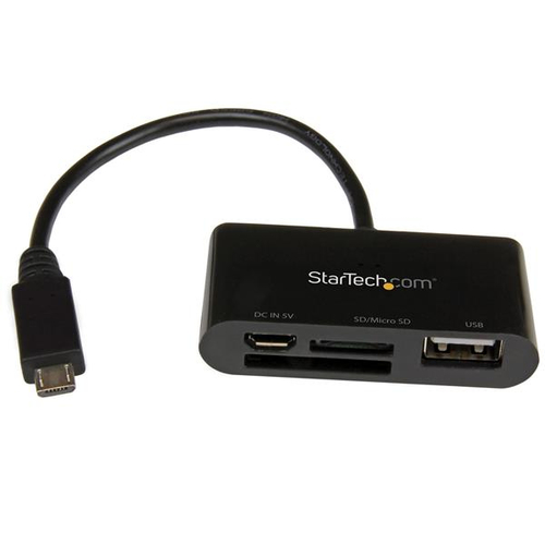 StarTech.com OTG USB Memory Card Reader Dongle for Mobile Devices - Supports SD & Micro SD Cards