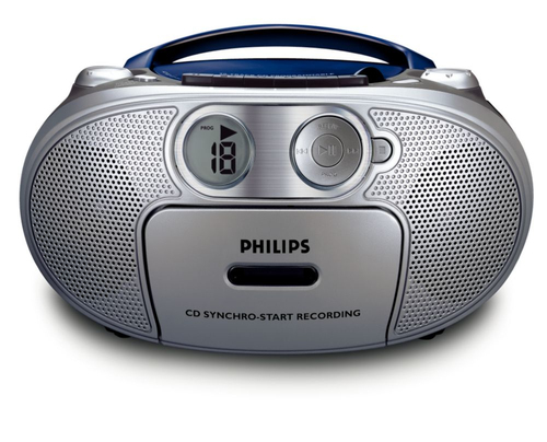 Philips AZ1022/93 garso kolonėlių komplektas namams 2 W Mėlyna, Sidabras