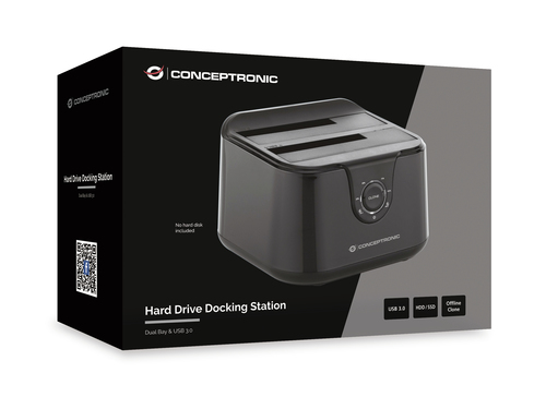 Conceptronic DDE02B storage drive docking station USB 3.2 Gen 1 (3.1 Gen 1) Type-B Black – image 5