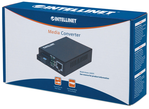 Intellinet Single Mode Media Converter, Base-T to 1000Base-Lx (SC) Single-Mode, 20km (Euro 2-pin plug) Fibermedieomformer Ethernet Fast Ethernet Gigabit Ethernet – billede 7