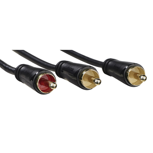 Hama Subwooferkabel, cinch-stekkers - 2 cinch-stekkers, verguld, 5,0 m Luidspreker kabel Zwart, afbeelding 2