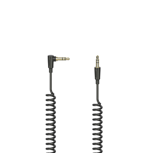 Hama Audiokabel Flexi-Slim spiraal, 3,5-mm-jack-st. 90 - stekker, stereo, 1,5 m Luidspreker kabel Zwart
