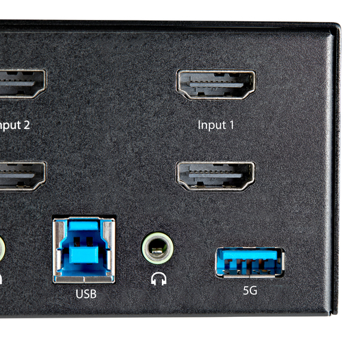 StarTech.com 2 Port  Dual Monitor KVM HDMI Switch, 4K 60Hz Ultra HD HDR, Desktop Hub 4K HDMI 2.0 KVM Schakelaar met 2 Port USB 3.0 (5Gbps) & 4x USB, afbeelding 8