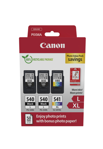 Canon PG-540L x2/CL-541XL + Glossy Photo Paper Photo Black/Colour - image 1