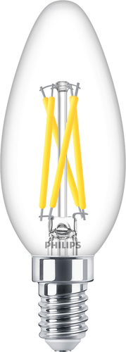 Philips Filament-Kerzenlampe, B35 E14, transparent, 25 W