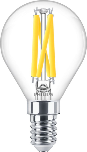 Philips Filament-Kerzenlampe, P45 E14, transparent, 40 W