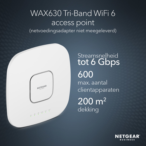 Netgear WAX630 Tri-Band PoE Multi-Gig WiFi 6 Acces Point access point, afbeelding 10