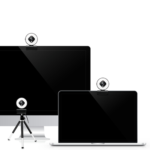 Logilink Webcam FHD 76° Dual-Mikro Autof. Ringlicht Stativ, afbeelding 4
