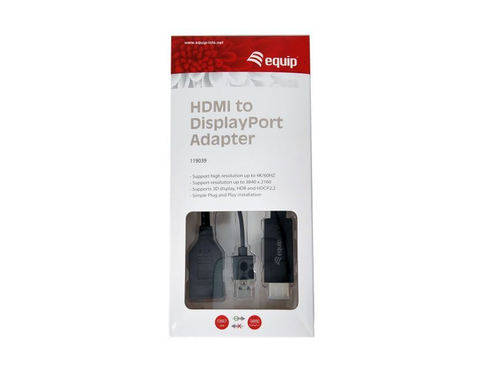 Equip HDMI Adapter Displayport St/Bu 0.15m 4K/60Hz zwart, afbeelding 7