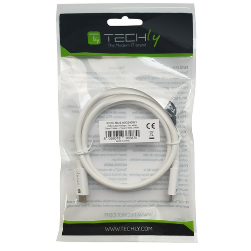 Techly USB 4 Kabel 40G 240W 1m, afbeelding 2
