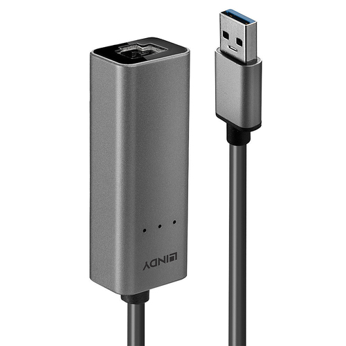 Lindy 43313 tussenstuk voor kabels USB-A RJ-45 Zilver