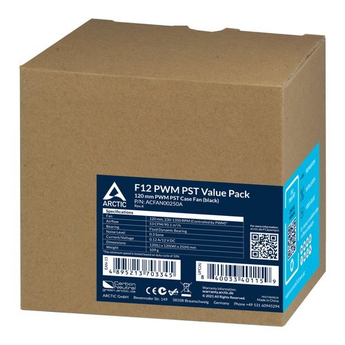 ARCTIC P12 PWM PST RGB 0dB Computer behuizing Ventilator 12 cm Zwart 3 stuk(s), afbeelding 4