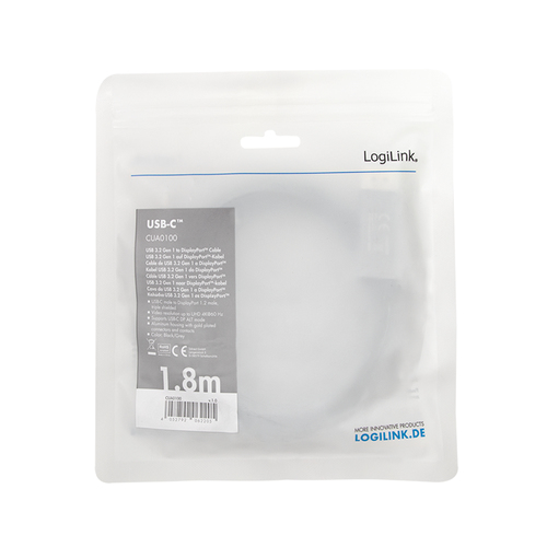 LogiLink CUA0100 tussenstuk voor kabels DisplayPort USB 3.2 Gen1 Type-C Zwart, Grijs, afbeelding 3