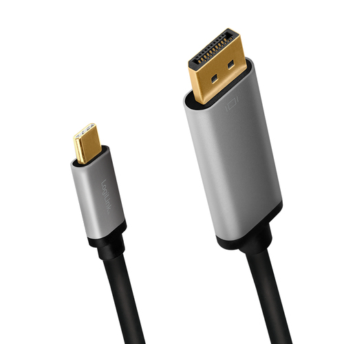 LogiLink CUA0100 tussenstuk voor kabels DisplayPort USB 3.2 Gen1 Type-C Zwart, Grijs, afbeelding 2