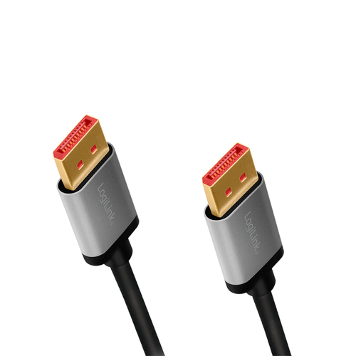 LogiLink CDA0104 DisplayPort kabel 1 m Zwart, Grijs, afbeelding 2