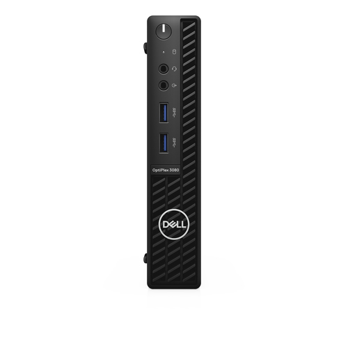 Dell OptiPlex 3080 - Micro - Core i5 10500T / 23 GHz - RAM 8 GB - HDD 1 TB - UHD Graphics 630 - GigE - Win 10 Pro 64 bits - monitor ninguno - teclado español - negro - BTS - con 3 años de Hardware Service with Onsite - H85FD