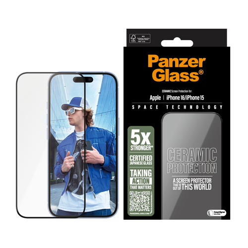 PanzerGlass Ultra-Wide Fit Apple iPhone 16 Screenprotector Ceramic, afbeelding 2