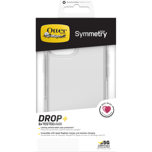 OtterBox Symmetry Clear. Tipo de mala: Capa, Compatibilidade da marca: Apple, Compatibilidade: iPhone 13 mini, Tamanho máx