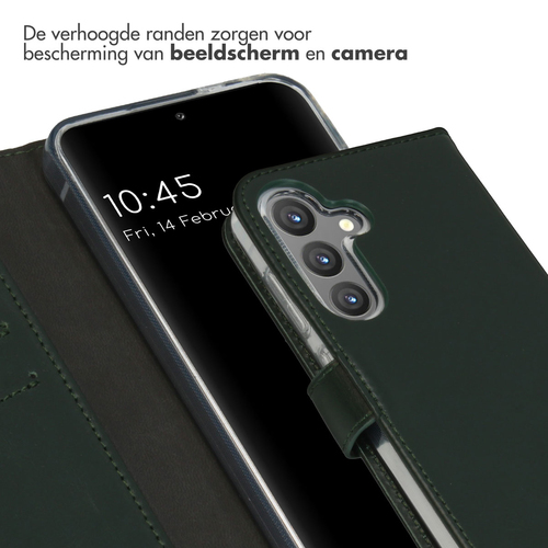 Selencia Echt Lederen Bookcase Samsung Galaxy S24 - Groen, afbeelding 4