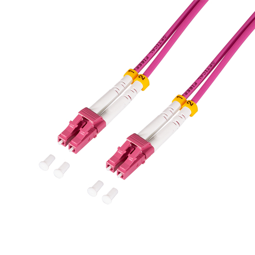 LogiLink Steel armored fiber patch cable OM4, Duplex LC/UPC - LC/UPC, 3.0 m
