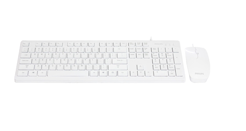 Philips SPT6302W/93 keyboard Mouse included Office USB QWERTY White