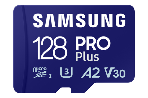 MB-MD128SA/AM MEM SAMSUNG PRO PLUS MICROSD ADAP 128GB MICROSDXC 180 MB/S FULL HD Y 4K UHD/UHS-LC10U3V30A2 MB-MD128SA/AM