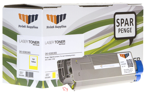 MM Yellow Laser Toner - OKI 43381905 - For OKI C 5600 / 5700
