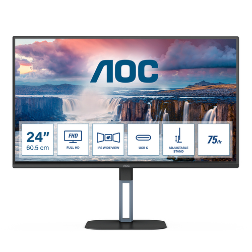 AOC V5 24V5C/BK монитор для ПК 60,5 cm (23.8") 1920 x 1080 пикселей Full HD LED Черный