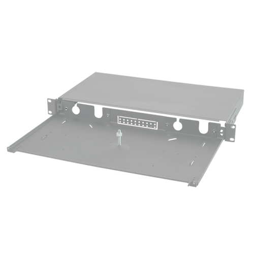 LogiLink FB0001G Fiber Optic Patch Panel 19/1U, Sliding Type, grau, empty