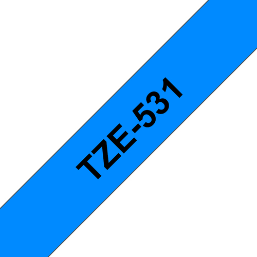 Brother P-Touch TZe Laminated Tape 12mm x 8m Black on Blue TZE531 - image 1