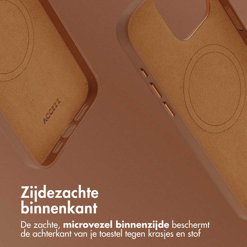 Accezz MagSafe Leather Backcover iPhone 15 Pro Max - Sienna Brown, afbeelding 6