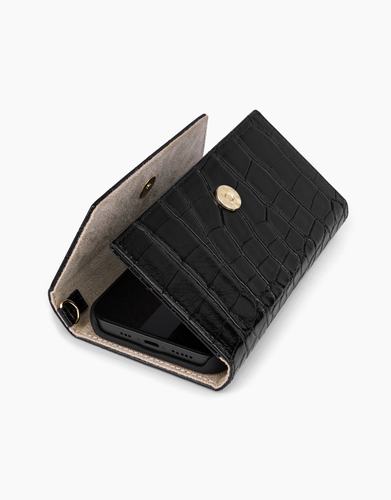 iDeal of Sweden Cassette Clutch iPhone 8/7/6/6S P Black Croco – image 1