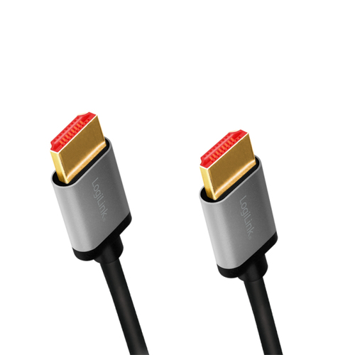 LogiLink CHA0105 HDMI kabel 2 m HDMI Type A (Standaard) Zwart, Grijs, afbeelding 2