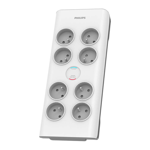 Philips SPN7080WA/60 liigpinge kaitsevahend Valge 8 vahelduvvoolu kontakt 2 m