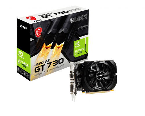 MSI N730K-4GD3/OCV1 - Tarjeta gráfica - GF GT 730 - 4 GB DDR3 - PCIe 20 - DVI D-Sub HDMI - N730K-4GD3/OCV1