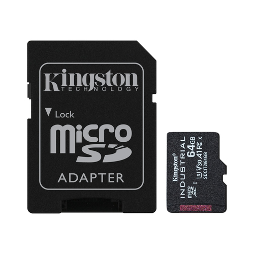 Tarjeta MicroSDHC Kingston Industrial 64 GB C10 A1 pSLC SDCIT2/64 GB SDCIT2/64GB - SDCIT2/64GB