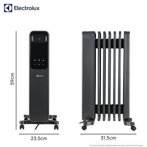 Electrolux 1500W Oil Filled Radiator - Grey Grey - image 6