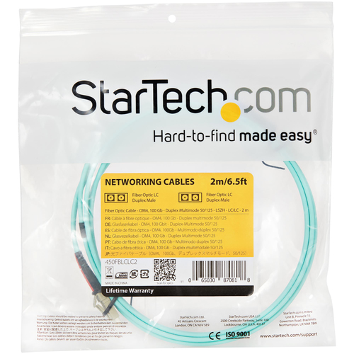 StarTech.com Netværkskabel Fiberoptik OM4 2m – billede 5