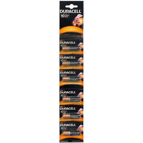 PIDUAKAA6NAC Pila alcalina Duracell AA blíster con 6  Las pilas Duracell, con tecnología duralock power preserve, ofrecen larga duración y energía a todos tus dispositivos como; juguetes, controles, videojuegos, equipos de audio, audífonos y muchos otros. mantienen su carga durante 10 años.                   pzas                                    