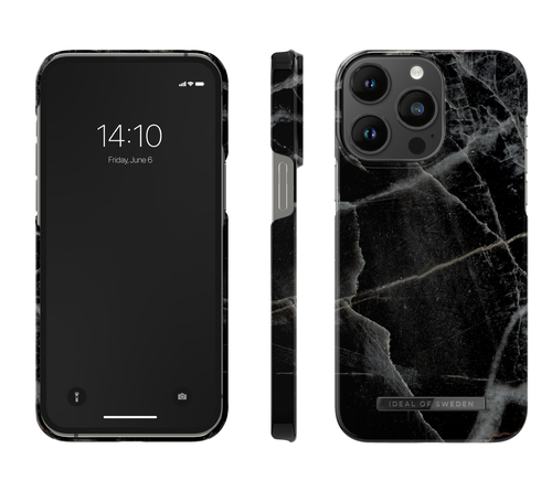 iDeal of Sweden Printed Case iPhone 14 Pro Max Black Thunder Marble – image 3