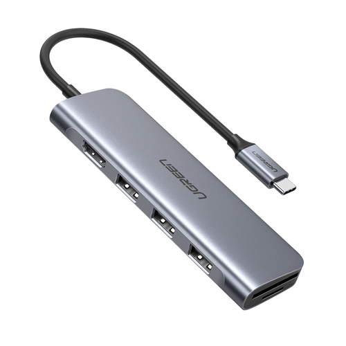 HUB USB-C Multipuertos / HDMI 4K30Hz / 3 Puertos USB-A 30 / Lector Tarjeta SDTF Uso Simultáneo / 6 en 1 / Carcasa de Aluminio 70410 - 70410