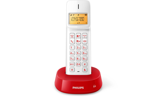 Philips D1401WR/77 telephone DECT telephone Caller ID Red, White – image 2